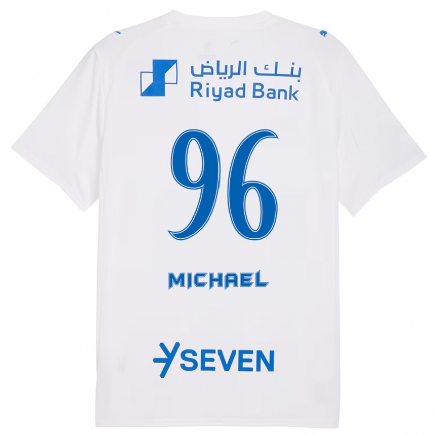 ילדים כדורגל מיכאל #96 לבן כחול הרחק ג'רזי 2025/26