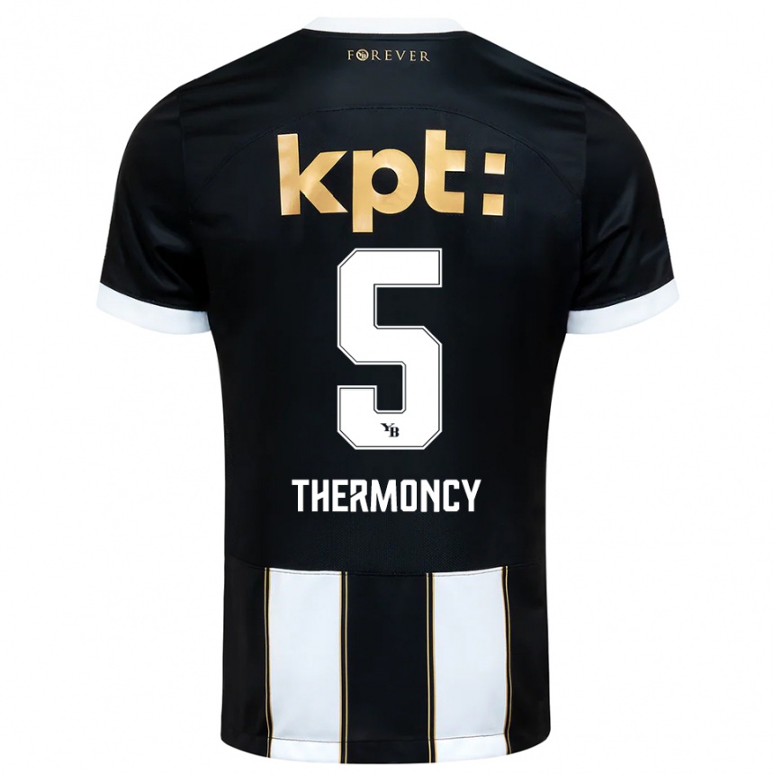 ילדים כדורגל Keeto Thermoncy #5 שחור לבן הרחק ג'רזי 2025/26