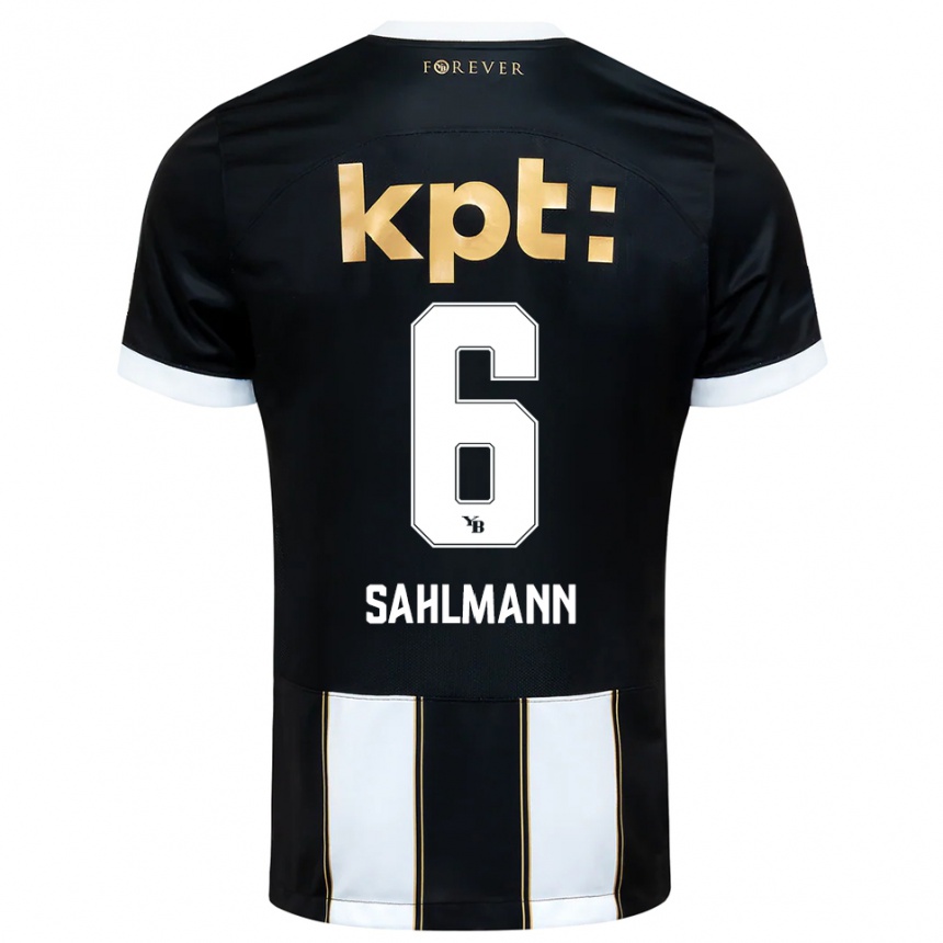 ילדים כדורגל הנריקה זלמאן #6 שחור לבן הרחק ג'רזי 2025/26