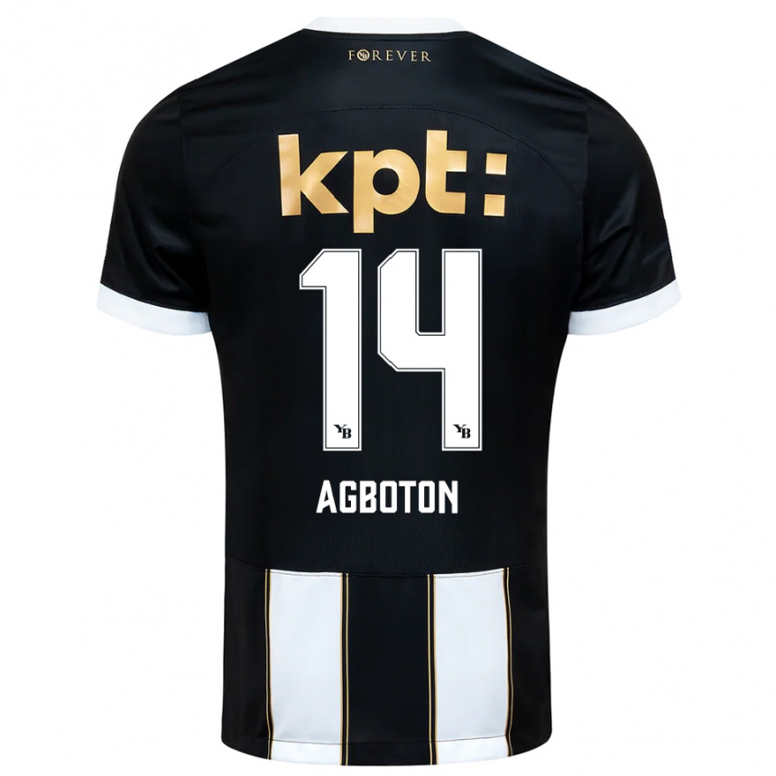 ילדים כדורגל Marc-Alexis Agboton #14 שחור לבן הרחק ג'רזי 2025/26 ילדים כדורגל Marc-Alexis Agboton #14 שחור לבן הרחק ג'רזי 2025/26