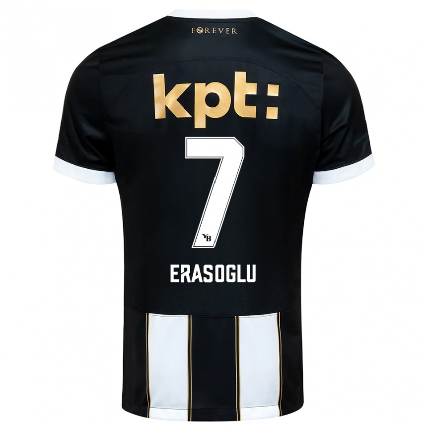 ילדים כדורגל Deniz Erasoglu #7 שחור לבן הרחק ג'רזי 2025/26