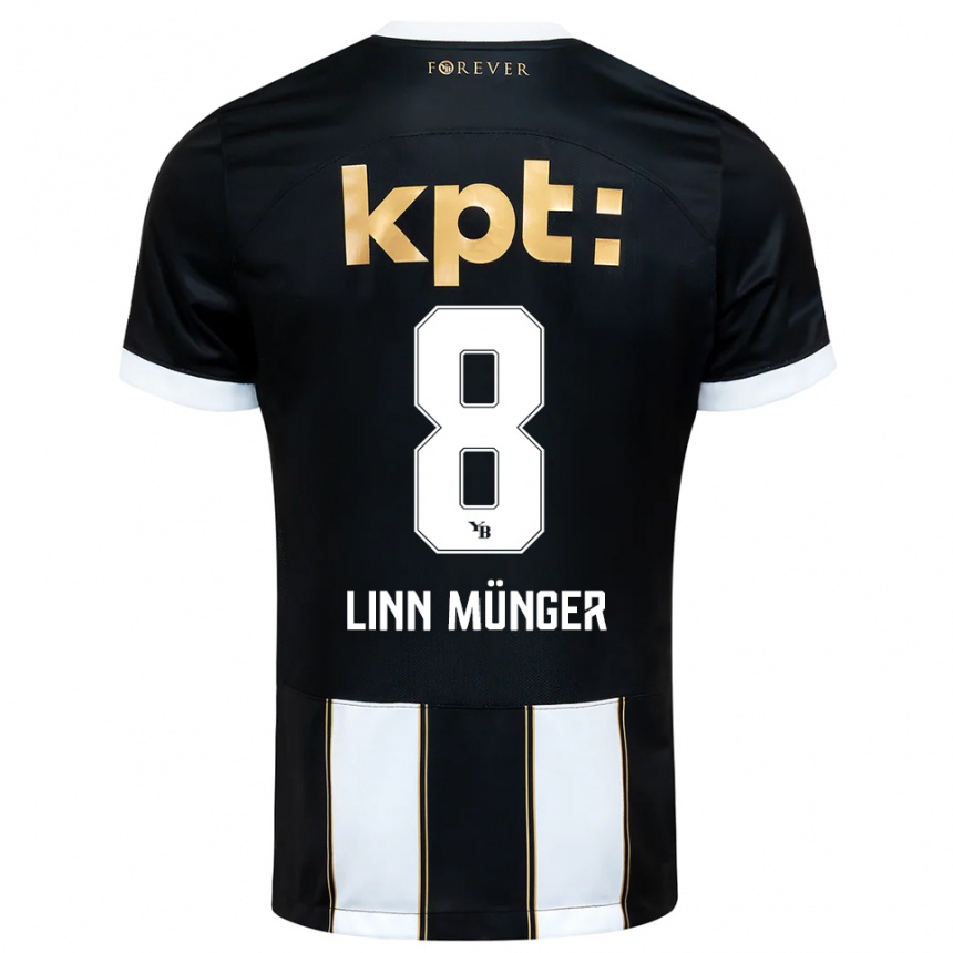 ילדים כדורגל נועה לין מאנגר #8 שחור לבן הרחק ג'רזי 2025/26