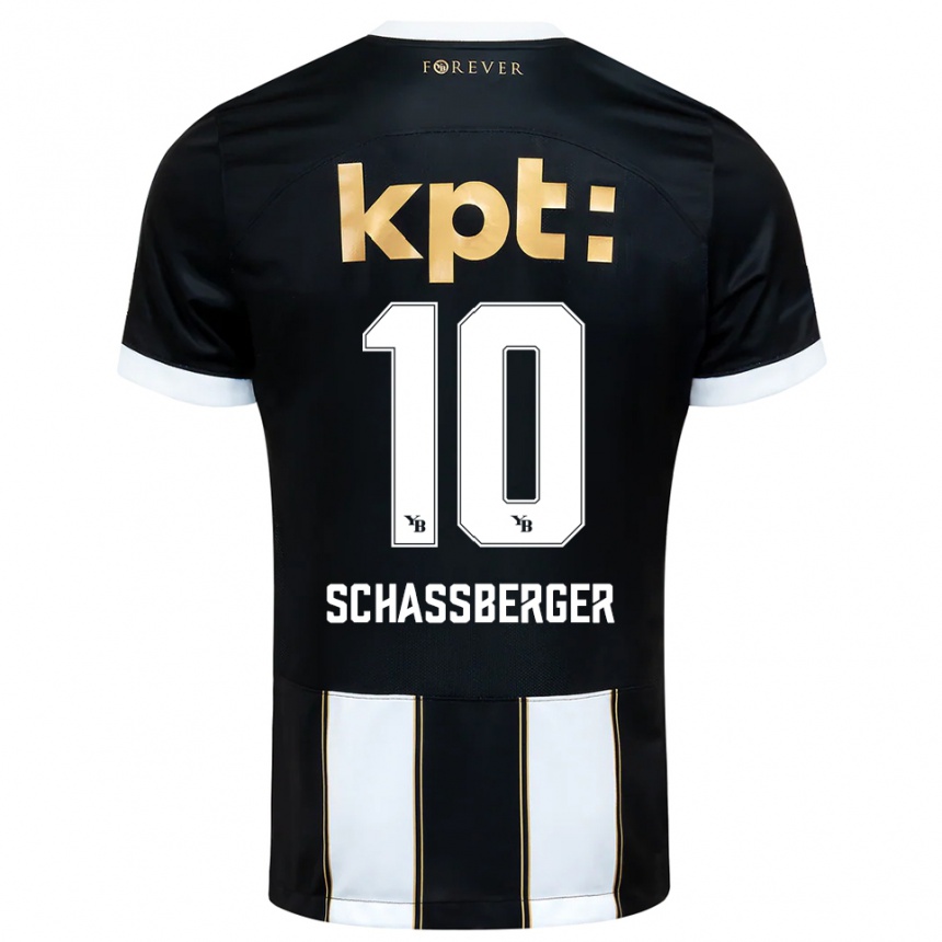 ילדים כדורגל יוליה שסברגר #10 שחור לבן הרחק ג'רזי 2025/26