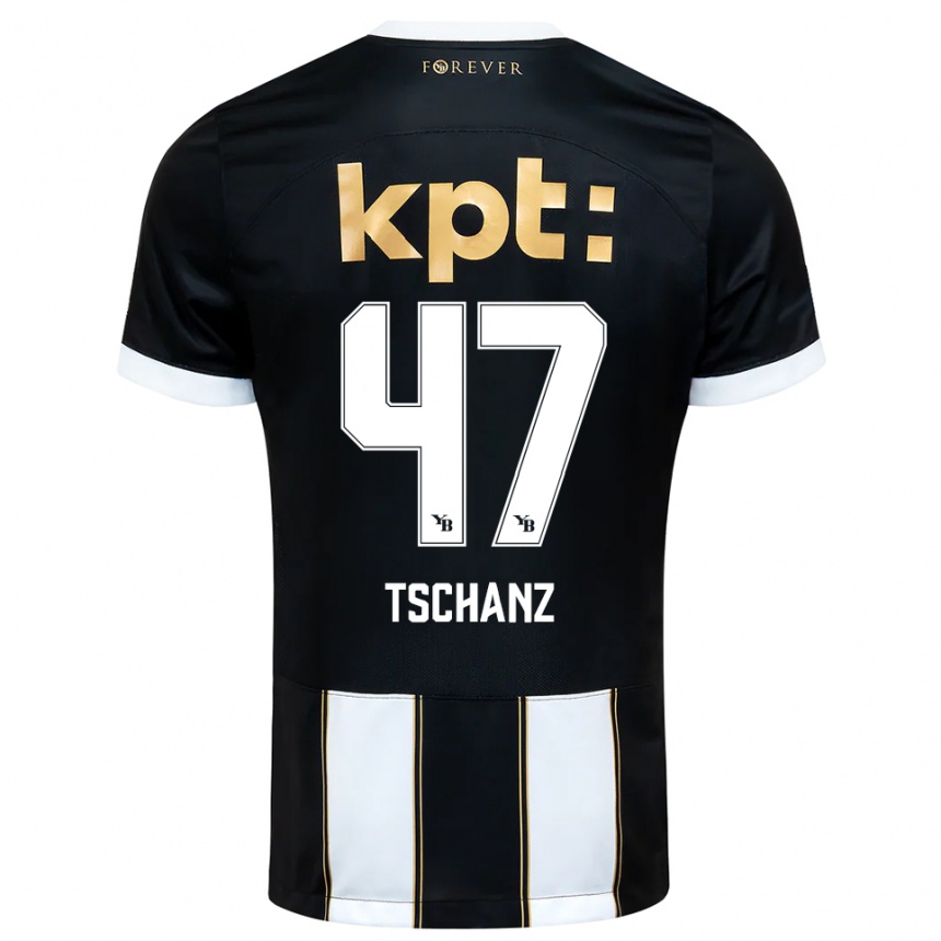 ילדים כדורגל נו טשאנץ #47 שחור לבן הרחק ג'רזי 2025/26