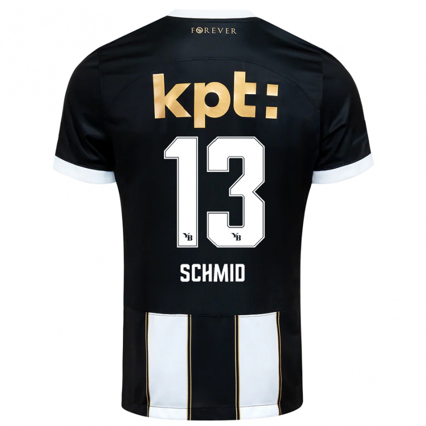 ילדים כדורגל Benjamin Schmid #13 שחור לבן הרחק ג'רזי 2025/26