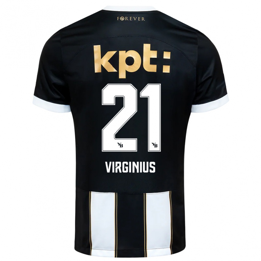 ילדים כדורגל אלן וירז'יניוס #21 שחור לבן הרחק ג'רזי 2025/26