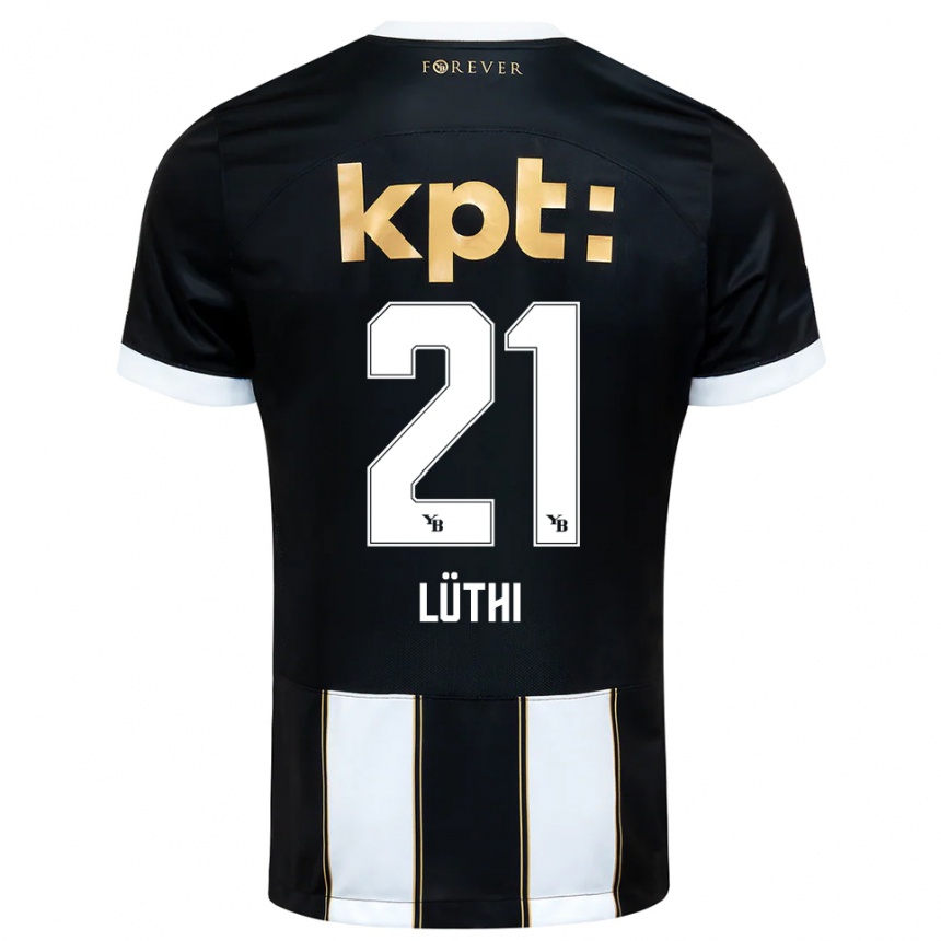 ילדים כדורגל ג׳אניס לוטהי #21 שחור לבן הרחק ג'רזי 2025/26