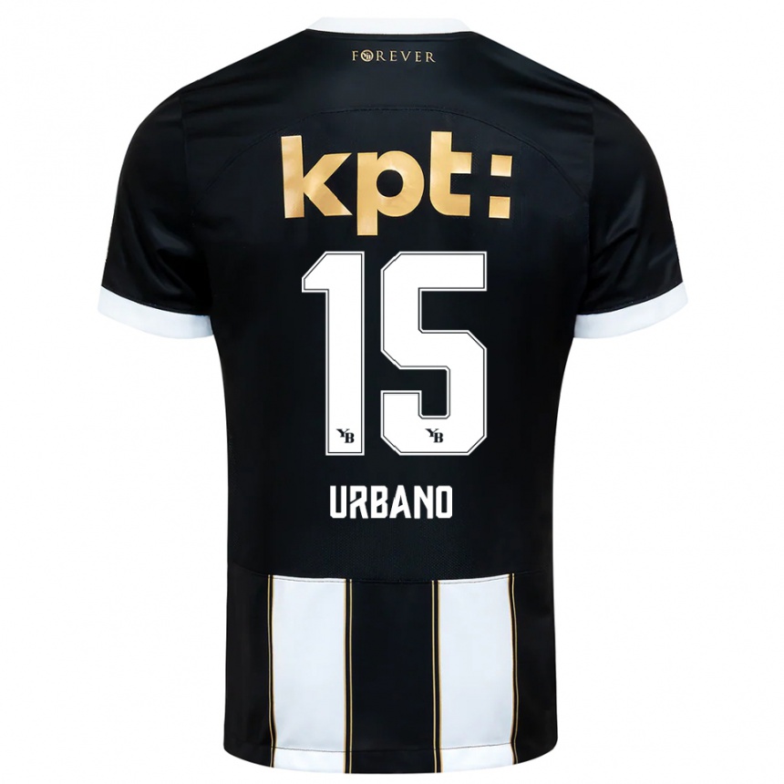 ילדים כדורגל ניקולו אורבנו #15 שחור לבן הרחק ג'רזי 2025/26