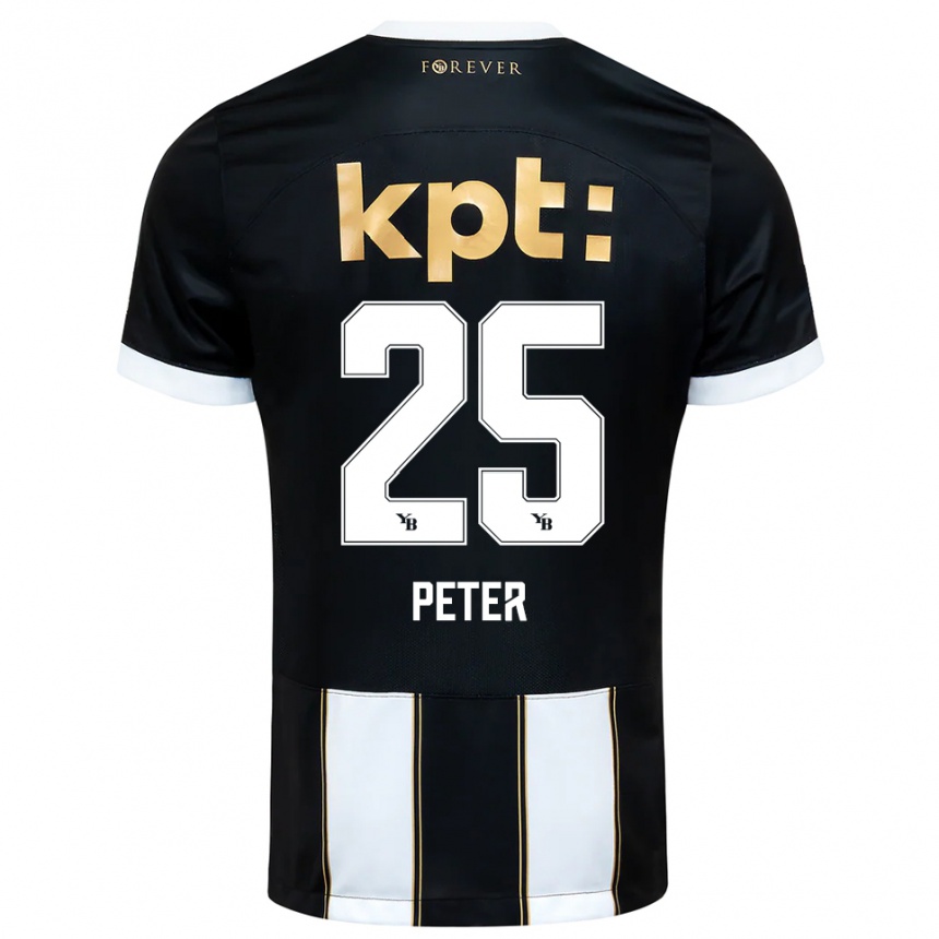 ילדים כדורגל Luc Peter #25 שחור לבן הרחק ג'רזי 2025/26