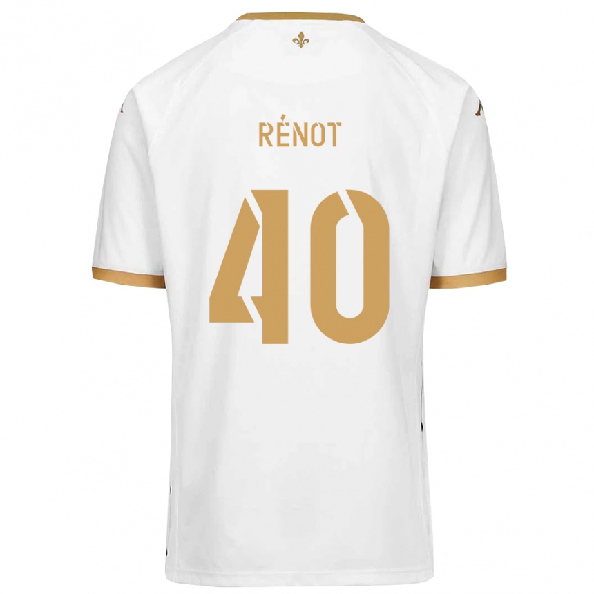 ילדים כדורגל סבסטיאן רנו #40 לבן זהב הרחק ג'רזי 2025/26