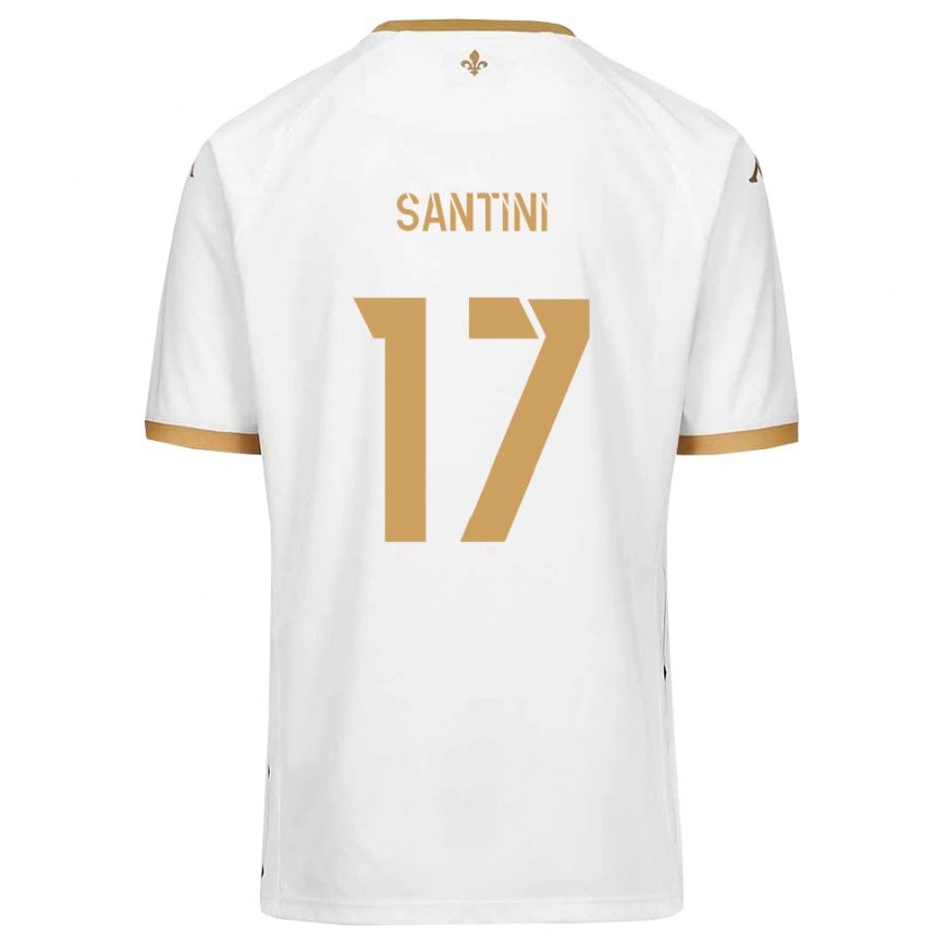 ילדים כדורגל ג׳רמי סנטיני #17 לבן זהב הרחק ג'רזי 2025/26