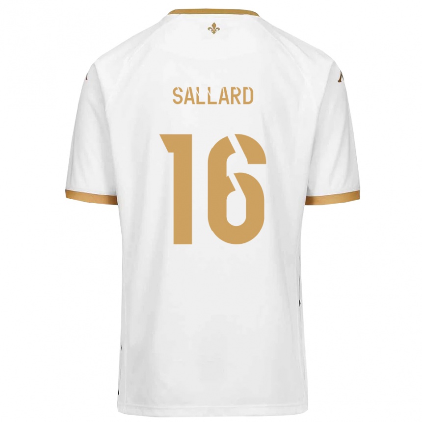 ילדים כדורגל רומיין סאלארד #16 לבן זהב הרחק ג'רזי 2025/26