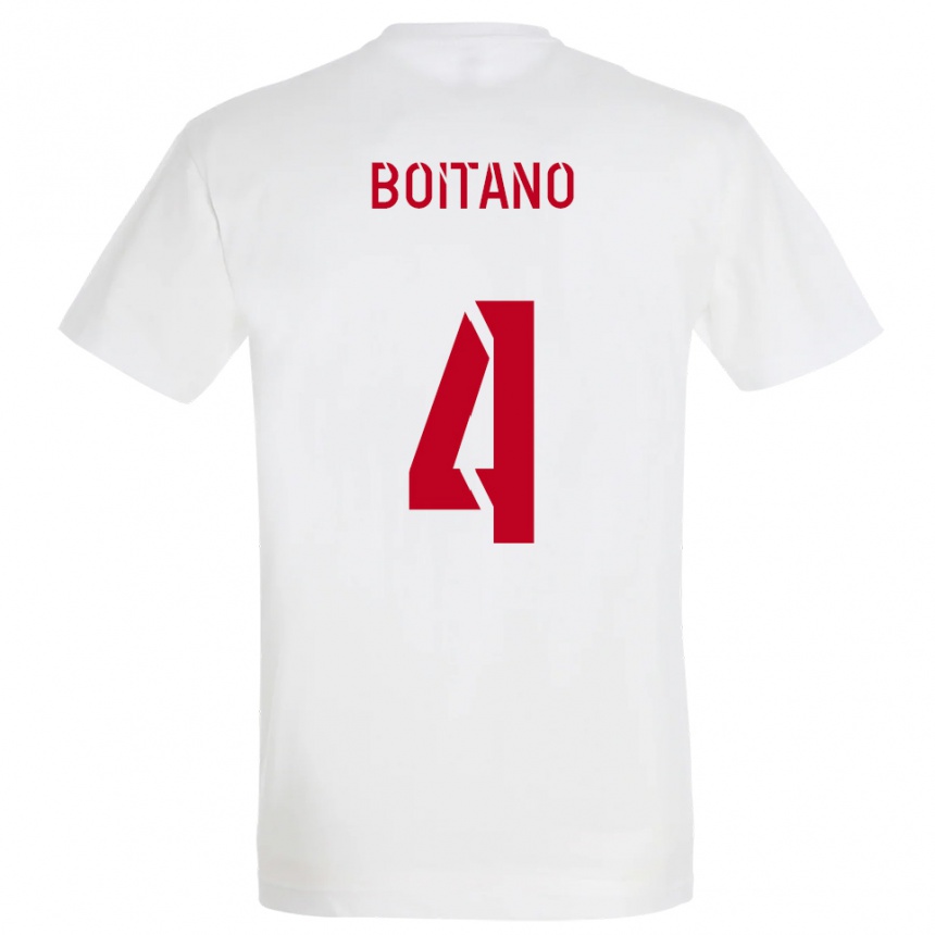 ילדים כדורגל Jean-Baptiste Boitano #4 לבן אדום צהוב הרחק ג'רזי 2025/26