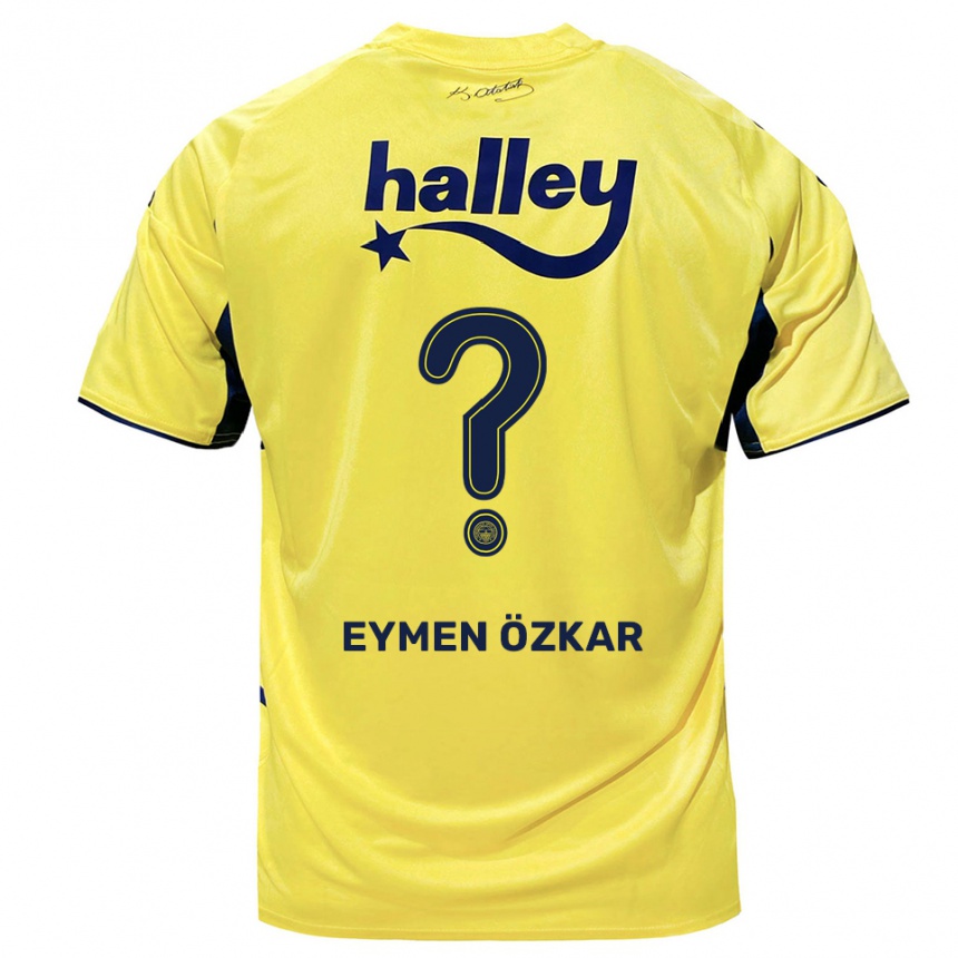 ילדים כדורגל Ali Eymen Özkar #0 צהוב כחול נייבי הרחק ג'רזי 2025/26