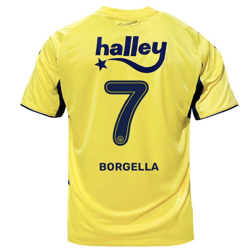 ילדים כדורגל רוזלורד בורג'יה #7 צהוב כחול נייבי הרחק ג'רזי 2025/26