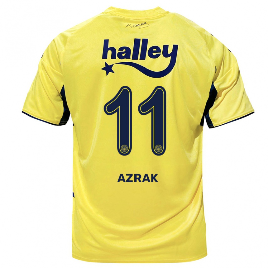 ילדים כדורגל יונוס אזרק #11 צהוב כחול נייבי הרחק ג'רזי 2025/26