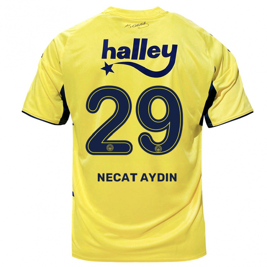 ילדים כדורגל אחמט נג'את איידין #29 צהוב כחול נייבי הרחק ג'רזי 2025/26