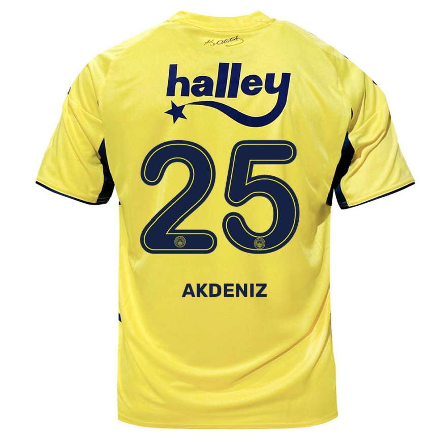 ילדים כדורגל Zeynep Akdeniz #25 צהוב כחול נייבי הרחק ג'רזי 2025/26