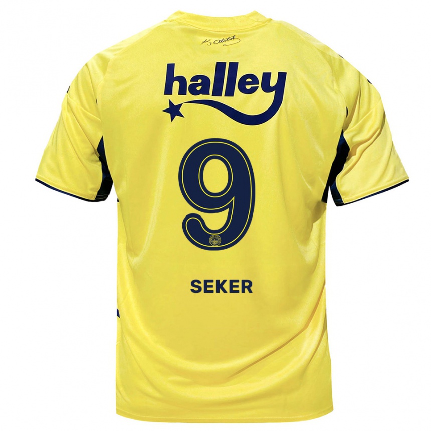 ילדים כדורגל Busem Şeker #9 צהוב כחול נייבי הרחק ג'רזי 2025/26