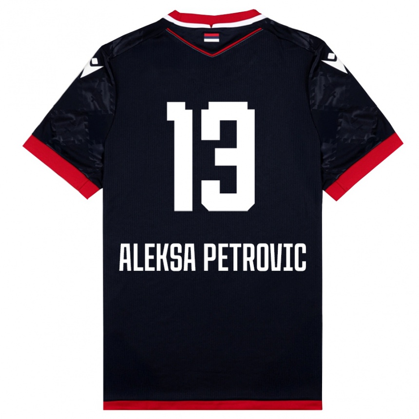 ילדים כדורגל Aleksa Petrovic #13 שחור אדום הרחק ג'רזי 2025/26