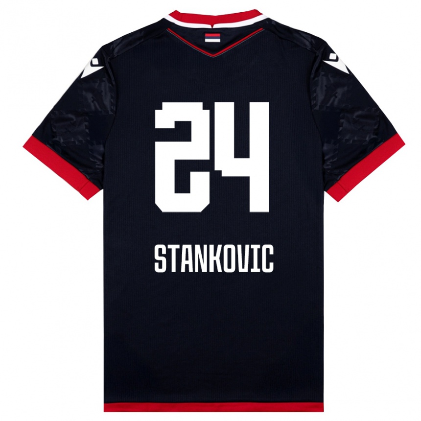ילדים כדורגל ניקולה סטנקוביץ' #24 שחור אדום הרחק ג'רזי 2025/26