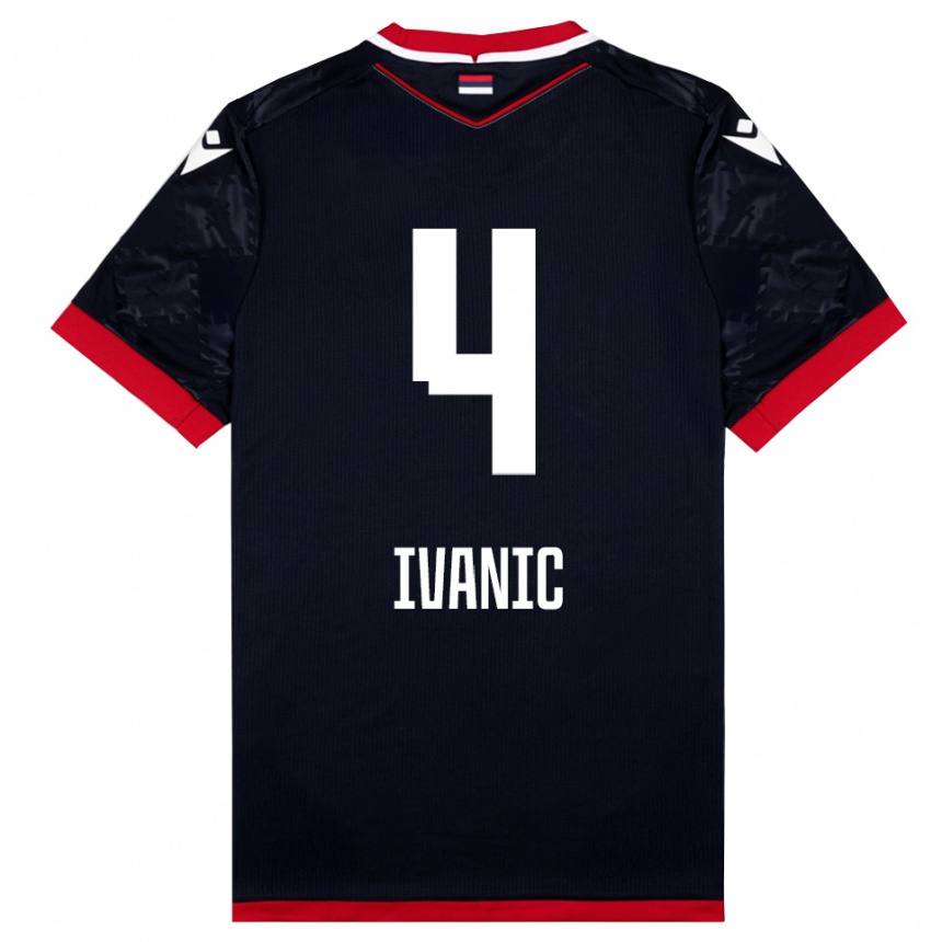 ילדים כדורגל מירקו איבניץ' #4 שחור אדום הרחק ג'רזי 2025/26