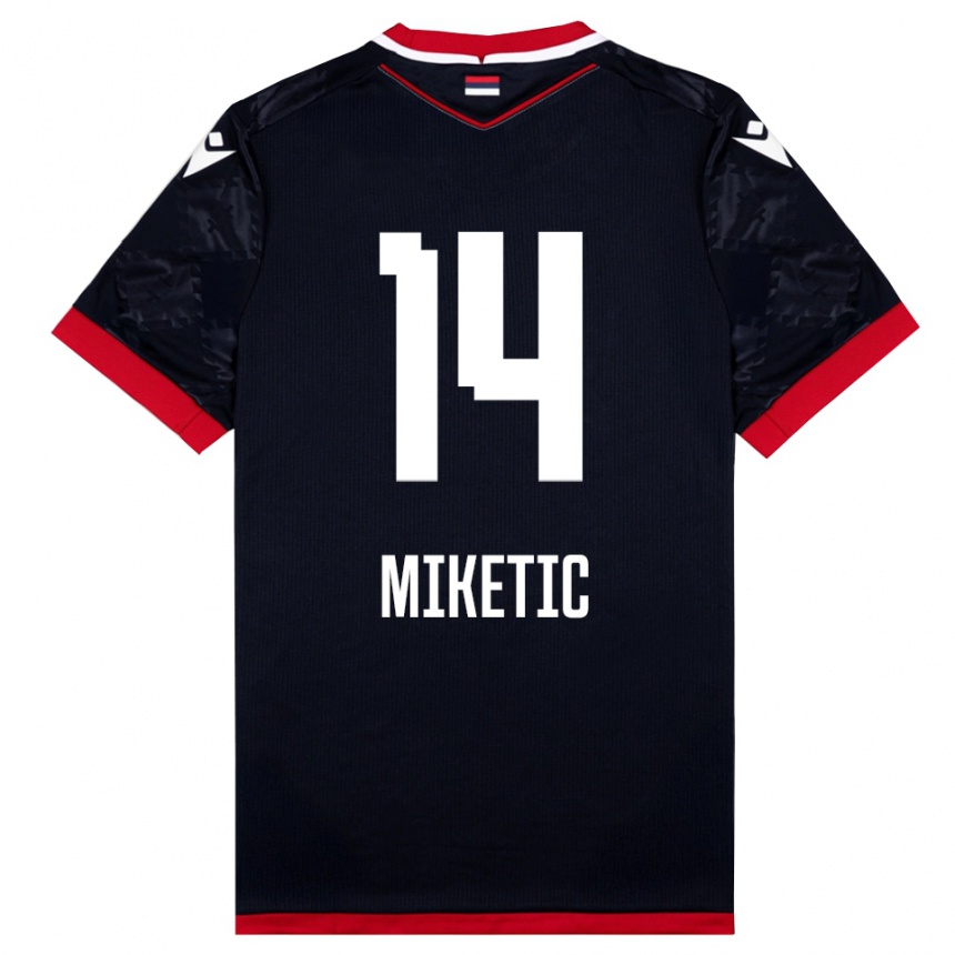 ילדים כדורגל אלכסנדר מיקטיץ' #14 שחור אדום הרחק ג'רזי 2025/26