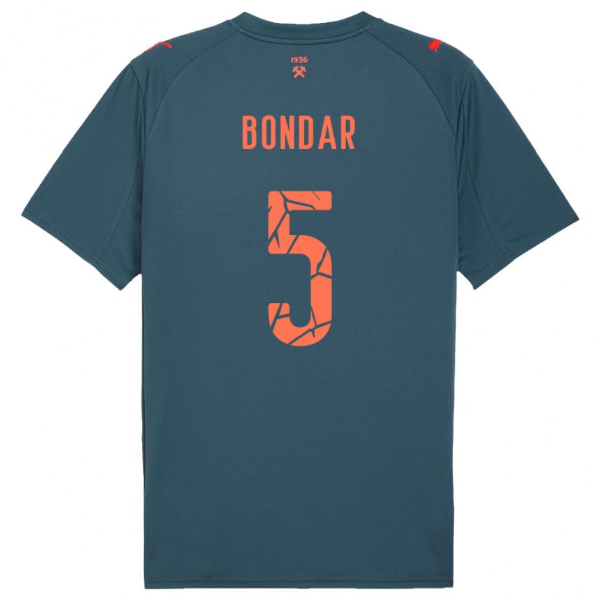 ילדים כדורגל ואלרי בונדר #5 כחול נייבי אדום הרחק ג'רזי 2025/26