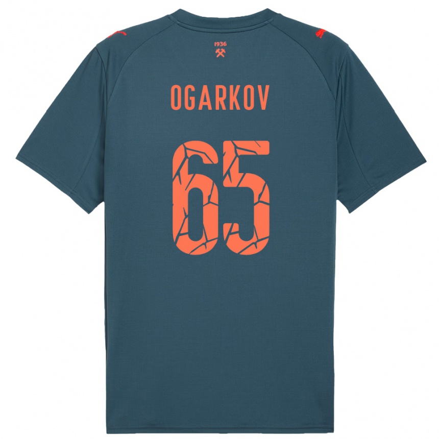 ילדים כדורגל Mykola Ogarkov #65 כחול נייבי אדום הרחק ג'רזי 2025/26