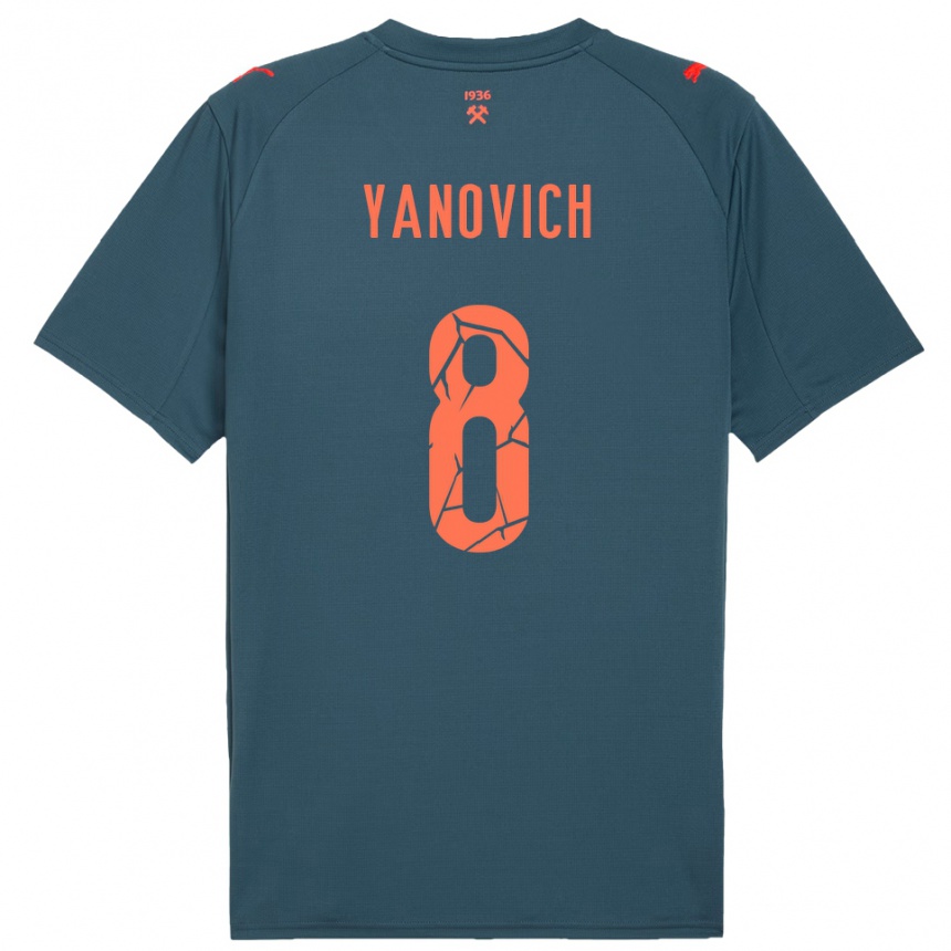 ילדים כדורגל Yevgen Yanovich #8 כחול נייבי אדום הרחק ג'רזי 2025/26