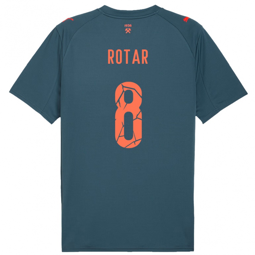 ילדים כדורגל Kyryl Rotar #8 כחול נייבי אדום הרחק ג'רזי 2025/26