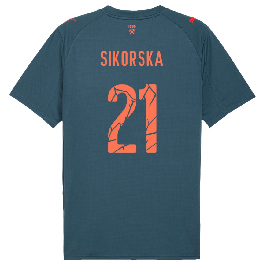 ילדים כדורגל Anastasiia Sikorska #21 כחול נייבי אדום הרחק ג'רזי 2025/26