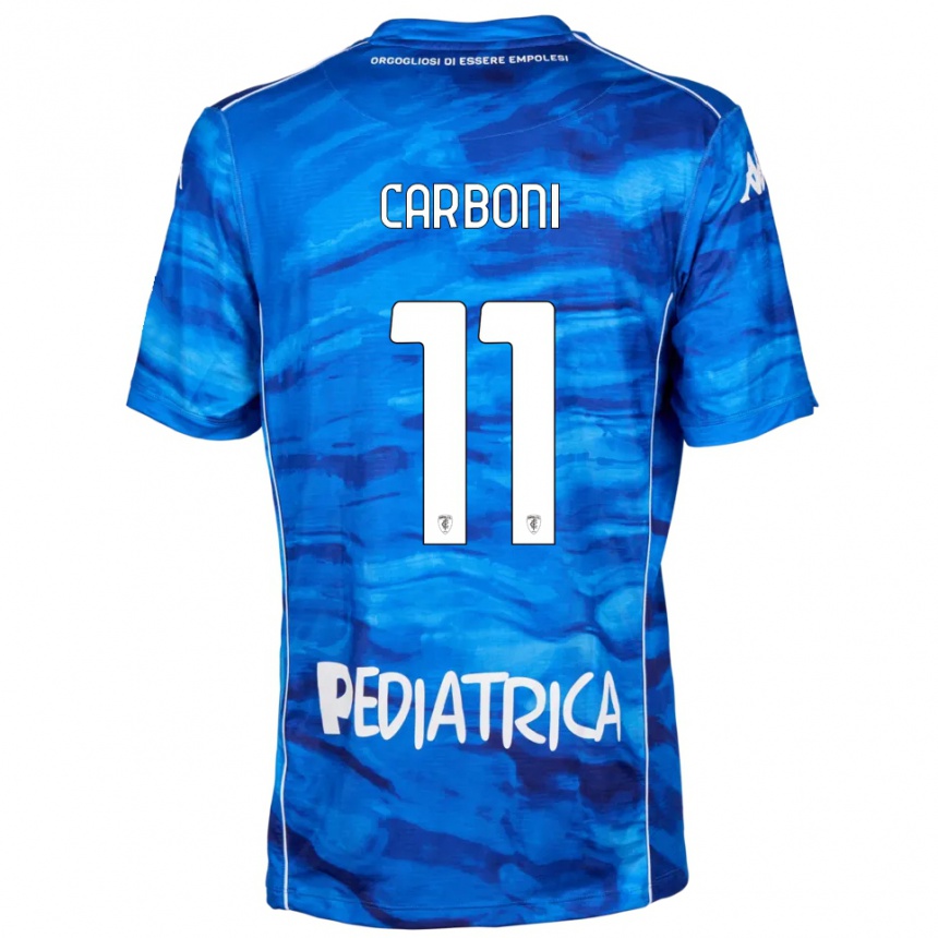 גברים כדורגל פרנקו קרבוני #11 כחול לבן ג'רזי ביתית 2025/26