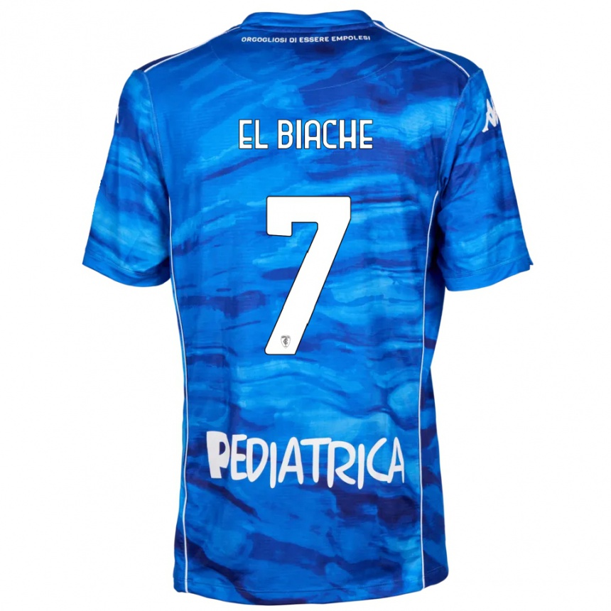גברים כדורגל Noah El Biache #7 כחול לבן ג'רזי ביתית 2025/26