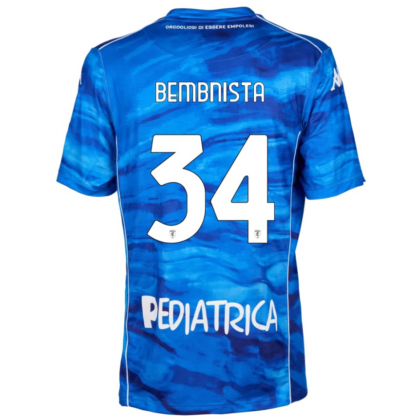 גברים כדורגל Dawid Bembnista #34 כחול לבן ג'רזי ביתית 2025/26