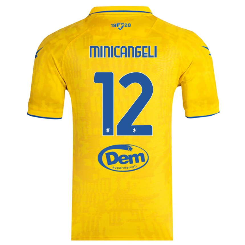 גברים כדורגל Francesco Minicangeli #12 צהוב כחול ג'רזי ביתית 2025/26