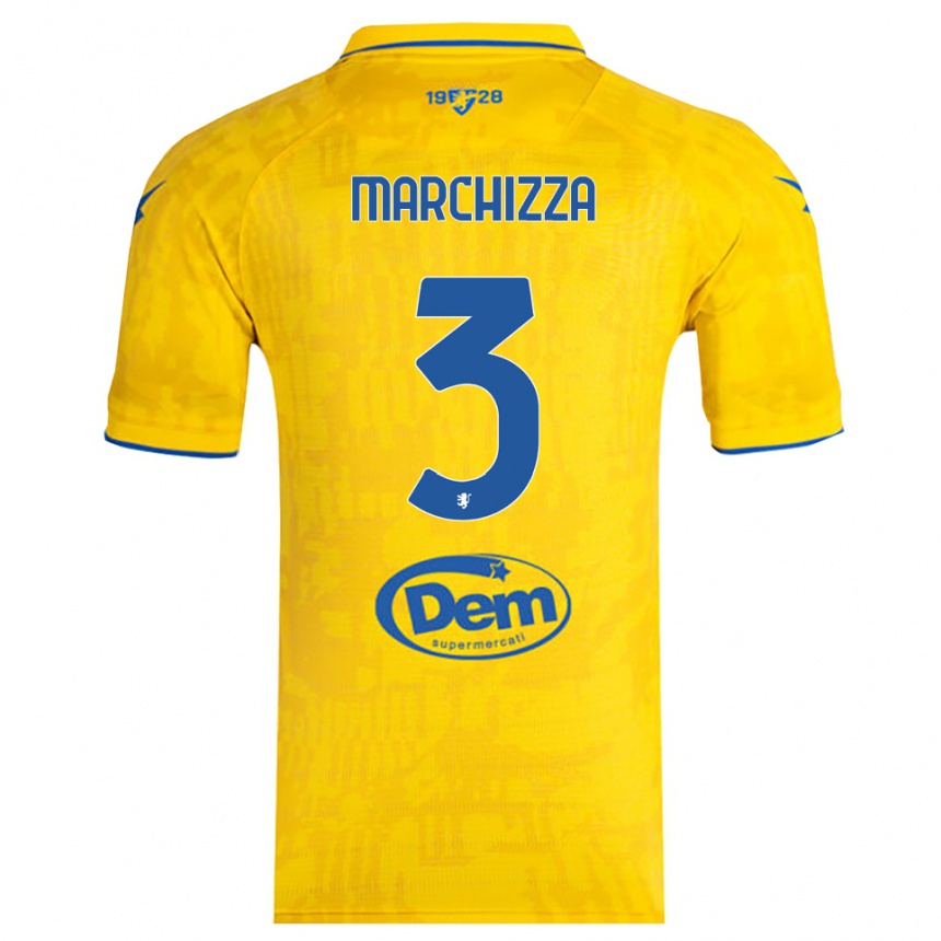 גברים כדורגל ריקרדו מרקיצה #3 צהוב כחול ג'רזי ביתית 2025/26