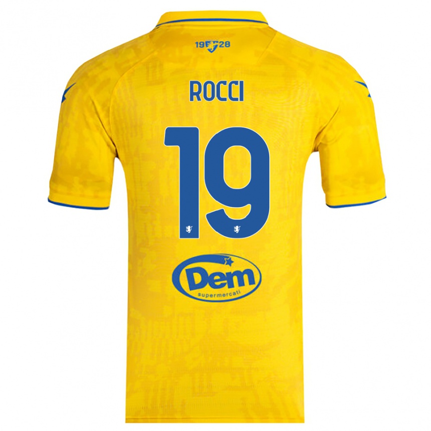 גברים כדורגל Valerio Rocci #19 צהוב כחול ג'רזי ביתית 2025/26