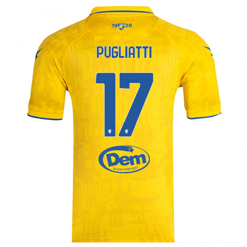 גברים כדורגל דווידה פוגליאטי #17 צהוב כחול ג'רזי ביתית 2025/26