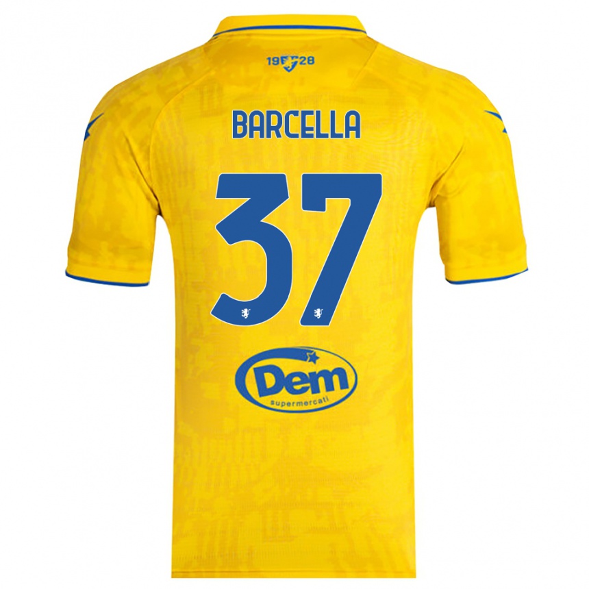 גברים כדורגל קווין ברצ׳לה #37 צהוב כחול ג'רזי ביתית 2025/26