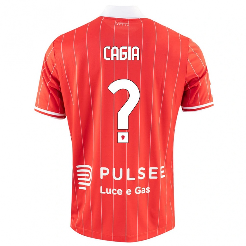 גברים כדורגל Gabriele Cagia #0 אדום לבן ג'רזי ביתית 2025/26