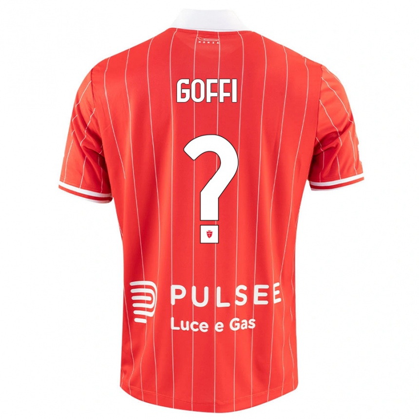 גברים כדורגל Tommaso Goffi #0 אדום לבן ג'רזי ביתית 2025/26 גברים כדורגל Tommaso Goffi #0 אדום לבן ג'רזי ביתית 2025/26