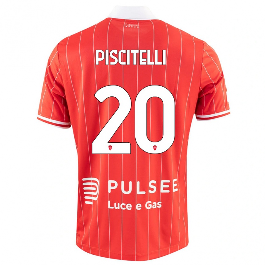 גברים כדורגל Pasquale Piscitelli #20 אדום לבן ג'רזי ביתית 2025/26