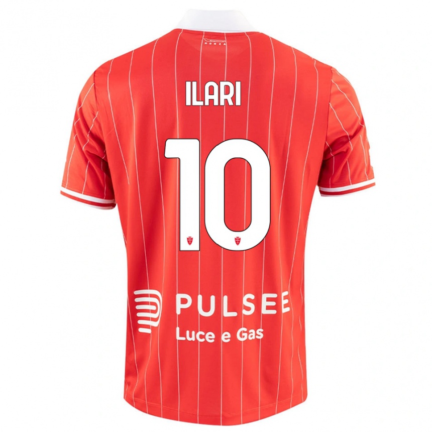 גברים כדורגל Mario Ilari #10 אדום לבן ג'רזי ביתית 2025/26