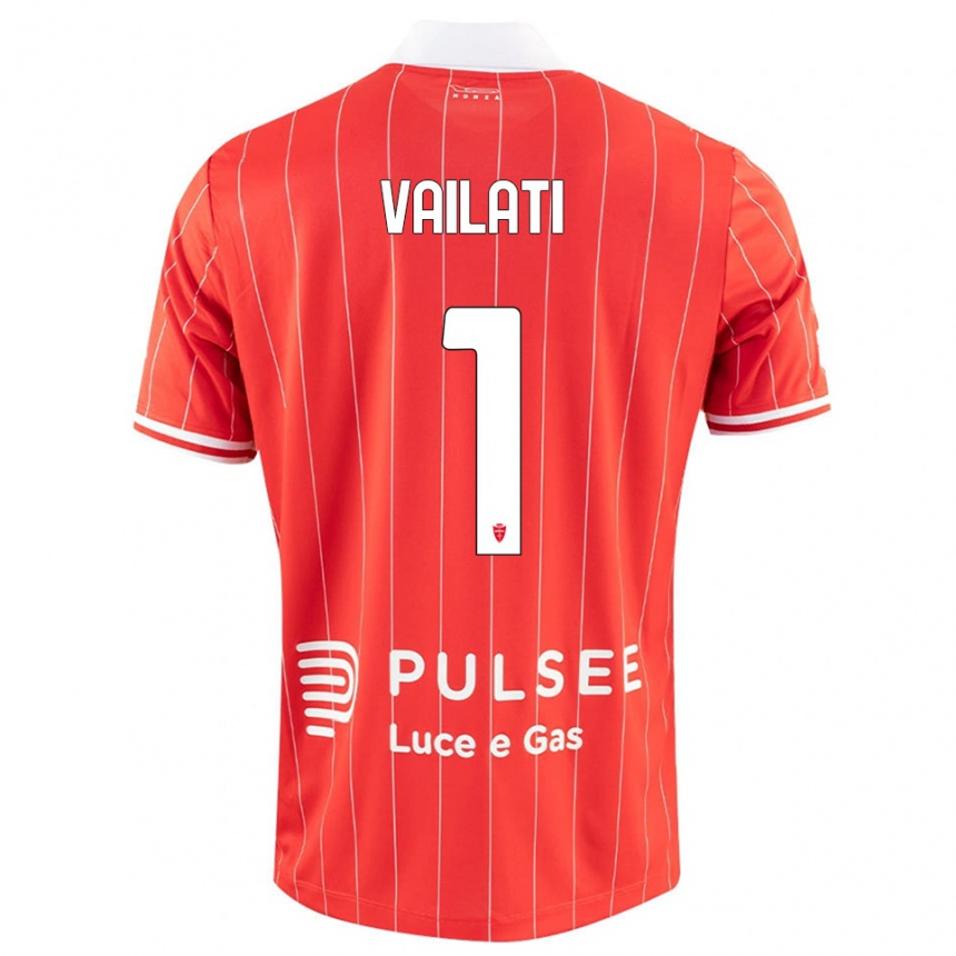 גברים כדורגל Andrea Vailati #1 אדום לבן ג'רזי ביתית 2025/26