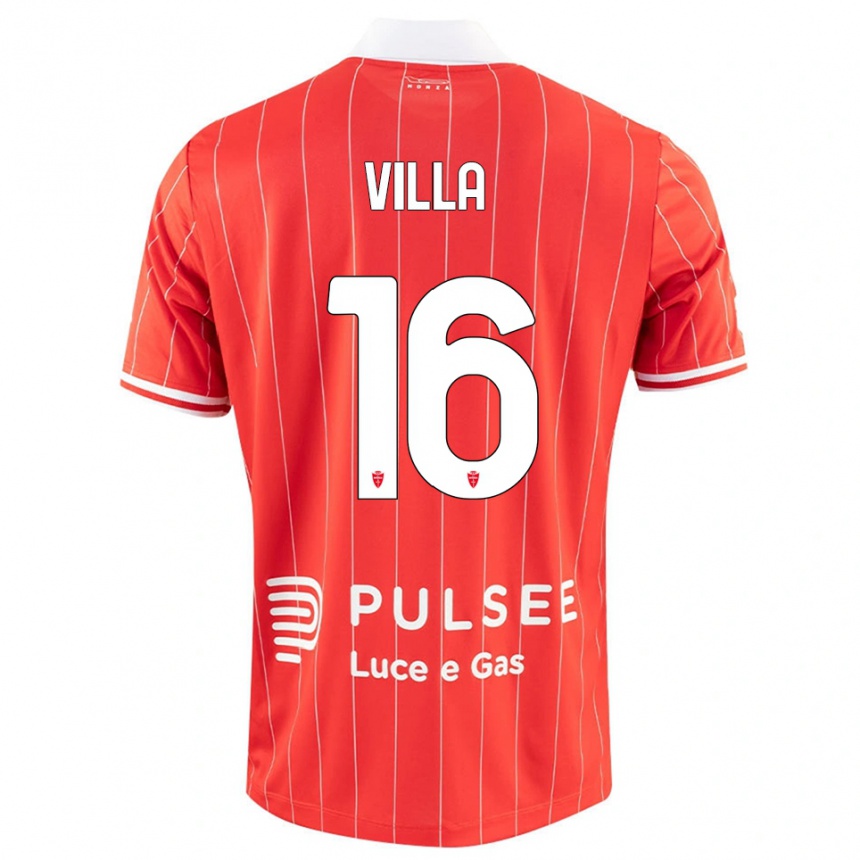 גברים כדורגל Manuel Villa #16 אדום לבן ג'רזי ביתית 2025/26