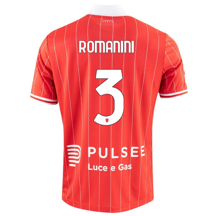 גברים כדורגל Andrea Romanini #3 אדום לבן ג'רזי ביתית 2025/26 גברים כדורגל Andrea Romanini #3 אדום לבן ג'רזי ביתית 2025/26