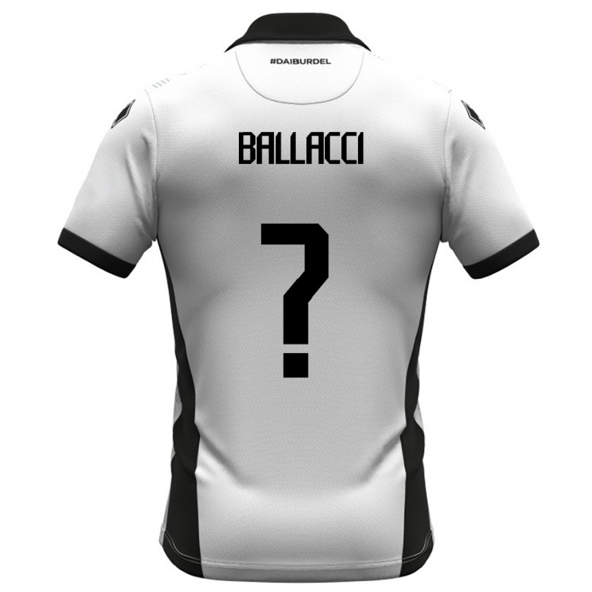 גברים כדורגל Edoardo Ballacci #0 לבן שחור כתום ג'רזי ביתית 2025/26