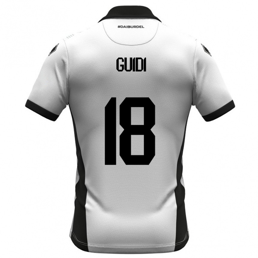 גברים כדורגל Matteo Guidi #18 לבן שחור כתום ג'רזי ביתית 2025/26