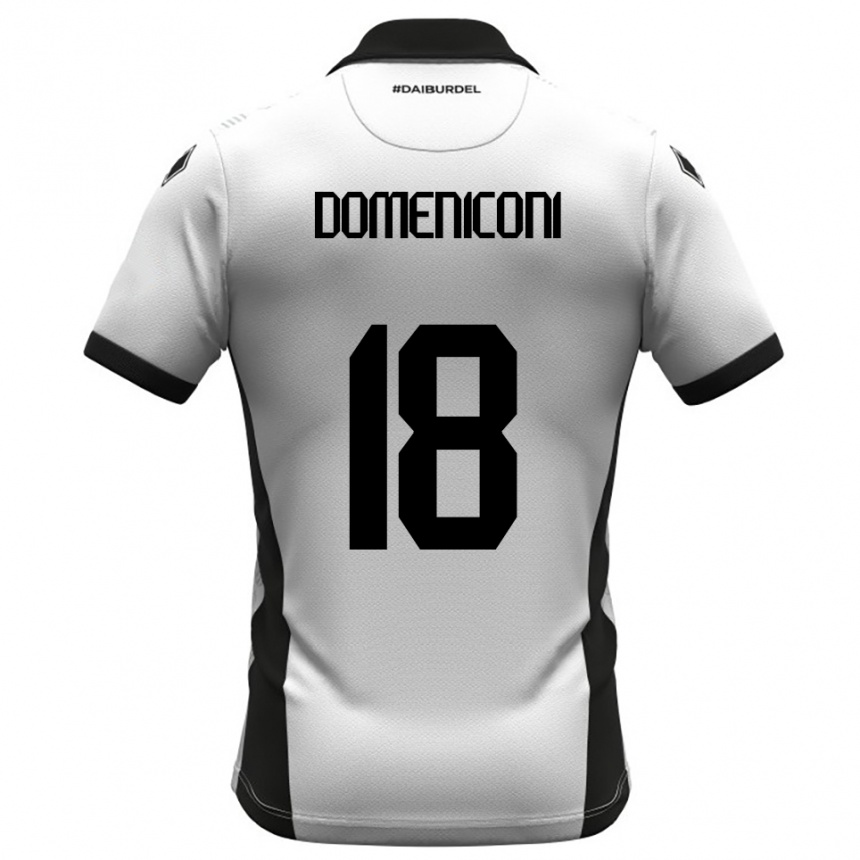גברים כדורגל ריקרדו דומניקוני #18 לבן שחור כתום ג'רזי ביתית 2025/26